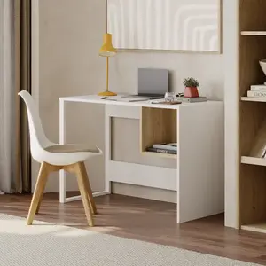 Psací stůl Houseland Indy M4 bílý/dub safírový obraz
