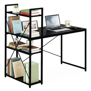 MODERNHOME Psací stůl s regálem MASON 120x60 cm černý obraz