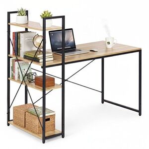 MODERNHOME Psací stůl s regálem MASON 120x60 cm světlý dub obraz
