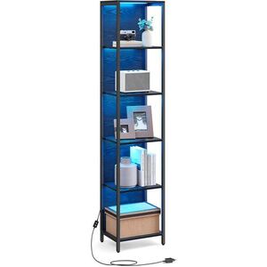 SONGMICS Regál s LED osvětlením Vasagle Fjord 40 cm černý obraz