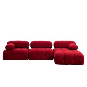 Hanah Home Rohová modulární sedací souprava Bubble 288 cm s taburetem červená obraz