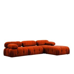 Hanah Home Rohová modulární sedací souprava Bubble 288 cm s taburetem cihlová obraz