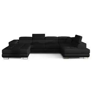 Eltap Rohová rozkládací sedací souprava RODRIGO 345 cm Sawana 14 černá pravá obraz