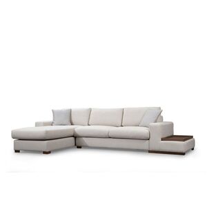 Hanah Home Rohová sedací souprava Loop 312 cm s odkládacím stolkem béžová levá obraz