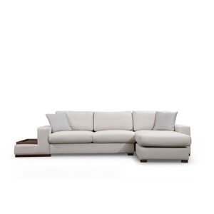 Hanah Home Rohová sedací souprava Loop 312 cm s odkládacím stolkem béžová pravá obraz