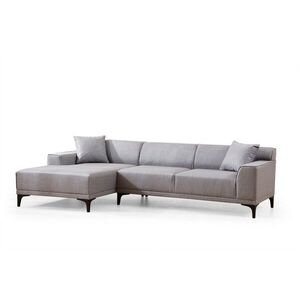 Hanah Home Rohová sedací souprava Petra 250 cm světle šedá levá obraz