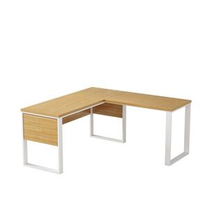 Rohový kancelářský stůl Houseland Nuvia Home 01 160 cm dub/bílý obraz