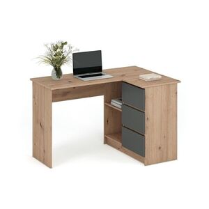 HALMAR Rohový psací stůl Bega dub artisan/grafitový obraz