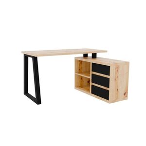 ADRK Rohový psací stůl IWANNA II černý/dub artisan obraz