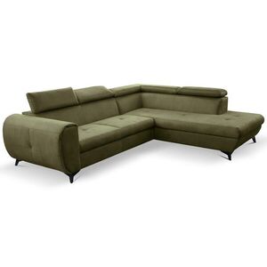 Laski Rozkládací rohová sedací souprava Mona Pik 260 cm Letto 38 khaki pravá obraz