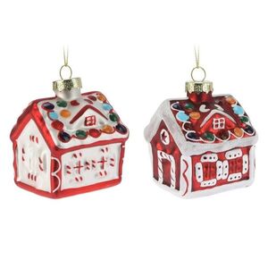 Koopman Sada 12 ks vánočních ozdob HOME 8 cm červená obraz
