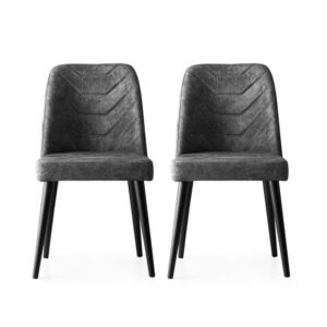 Kalune Design Sada 2 ks jídelních židlí Dallas 527 V2 antracitová obraz