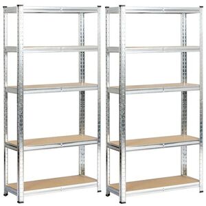 Ak furniture Sada 2 ks kovových regálů REGMET 70x30x154 cm stříbrná obraz