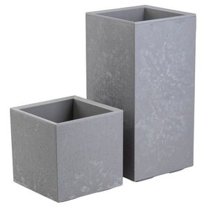 HowHomely Sada 2 ks květináčů BETONIQUE 30x30/30x60 cm šedá obraz