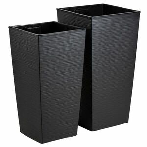 HowHomely Sada 2 ks květináčů Porto Riflo 75x39, 6/67, 7x35 cm černá obraz