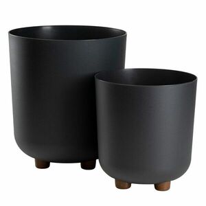 HowHomely Sada 2 ks květináčů Terra 21x19, 3/27, 4x24, 2 cm antracitová obraz