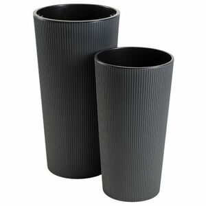 HowHomely Sada 2 ks květináčů URBANIKA ECO antracitová obraz