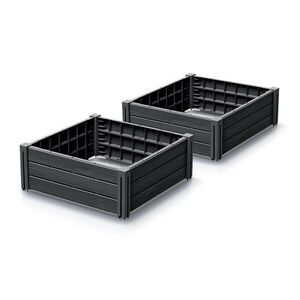 Prosperplast Sada 2 ks vyvýšených záhonů Bas Planty 61, 8 cm antracitová obraz