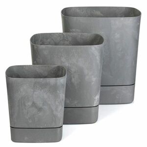 HowHomely Sada 3 ks květináčů Cubi 16x16/19x19/25x25 cm šedý beton obraz