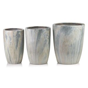 Mondex Sada 3 ks květináčů NEVA MARBLE IX béžová/šedá obraz