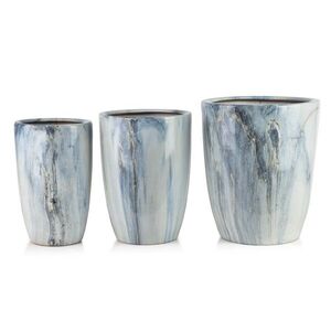 Mondex Sada 3 ks květináčů NEVA MARBLE VIII modrá obraz