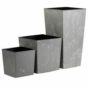 HowHomely Sada 3 ks květináčů Walter šedý beton obraz