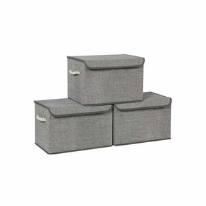 SONGMICS Sada 3 ks úložných boxů Rafy šedá obraz