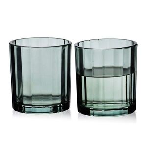Allesken Sada 4 ks sklenic ELISE STRIPES 310 ml zelená/čirá obraz