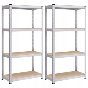 SONGMICS Sada regálů Regmet 2 ks 160 cm hnědá/stříbrná obraz