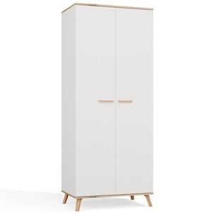TP Living Šatní skříň Olympo 2D 80 cm bílá/dub Artisan obraz