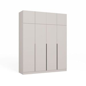 TP Living Šatní skříň s nástavcem Senso 4D 200 cm kašmírová/černá obraz