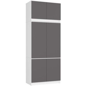 Ak furniture Šatní skříň s nástavcem Star 02 90 cm bílá/grafit obraz