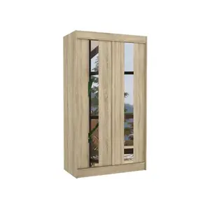 ADRK Šatní skříň s posuvnými dveřmi a zrcadlem Balaton 120 cm dub Sonoma obraz