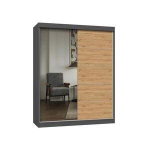 TP Living Šatní skříň se zrcadlem Iga A/C 160 cm antracit/dub artisan obraz