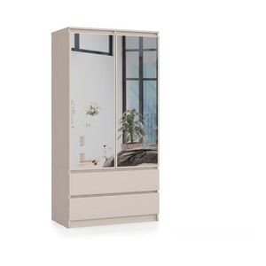Ak furniture Šatní skříň Star se zrcadlem 90 cm kašmírová obraz
