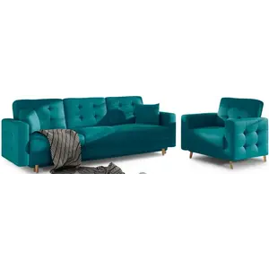 Eltap Sedací souprava ASGARD 3+1 Mat Velvet 75 zelená obraz