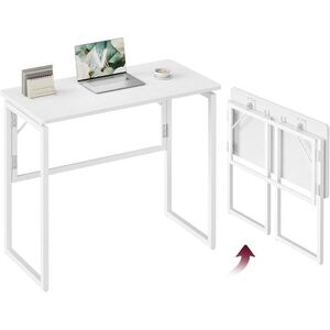 SONGMICS Skládací kancelářský stůl Vasagle Bura 80 cm bílý obraz