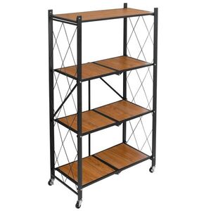 TZB Skládací regál Bevel 125 cm černý/hnědý obraz