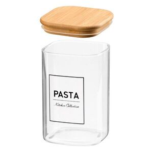 VIVALTO Skleněná kuchyňská dóza na těstoviny PASTAS 1, 2 l bambus/čírá obraz