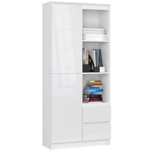 Ak furniture Skříň Rexa 80 cm bílá lesk obraz