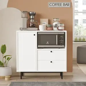 Skříňka na mikrovlnku Houseland Royce 01 bílá obraz
