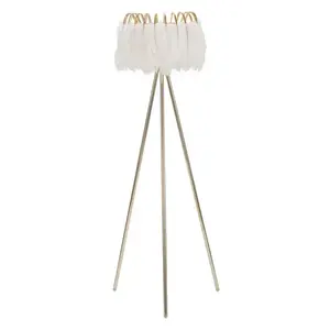 Mauro Ferretti Stojací lampa Feather 147 cm bílá/zlatá obraz