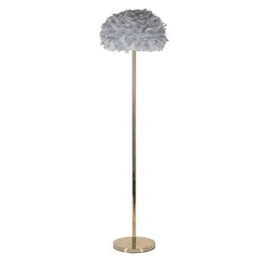 Mauro Ferretti Stojací lampa Feathers 170 cm šedá/zlatá obraz