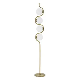 Mauro Ferretti Stojací lampa Glamy Arc 165 cm bílá/zlatá obraz