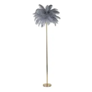 Mauro Ferretti Stojací lampa Palm 160 cm šedá/zlatá obraz