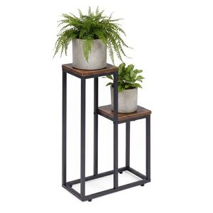 MODERNHOME Stojan na květiny EVELIN 67x34, 5 cm hnědý/černý obraz