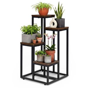 MODERNHOME Stojan na květiny EVELIN II 67x35 cm hnědý/černý obraz