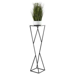 HowHomely Stojan na květiny LOFT I černý 100 cm obraz