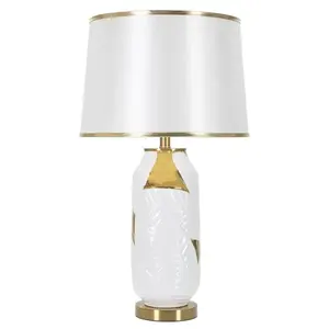 Mauro Ferretti Stolní lampa Ceramic 70 cm bílo-zlatá obraz