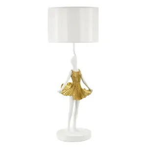 Mauro Ferretti Stolní lampa Dancer 90, 5 cm bílo-zlatá obraz
